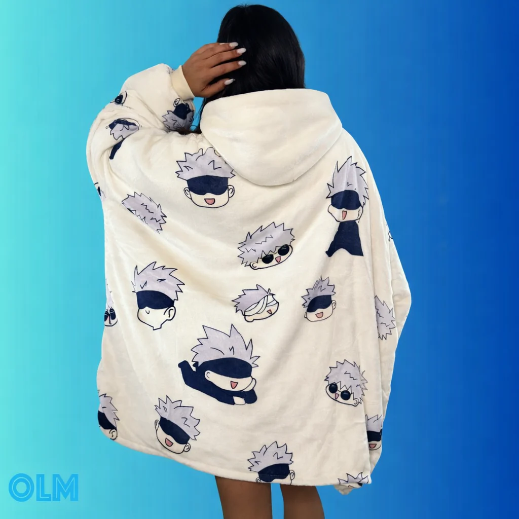 Jujutsu Kaisen Gojo Wearable Blanket Hoodie for Adults & Kids | OLM Toys - Image 3