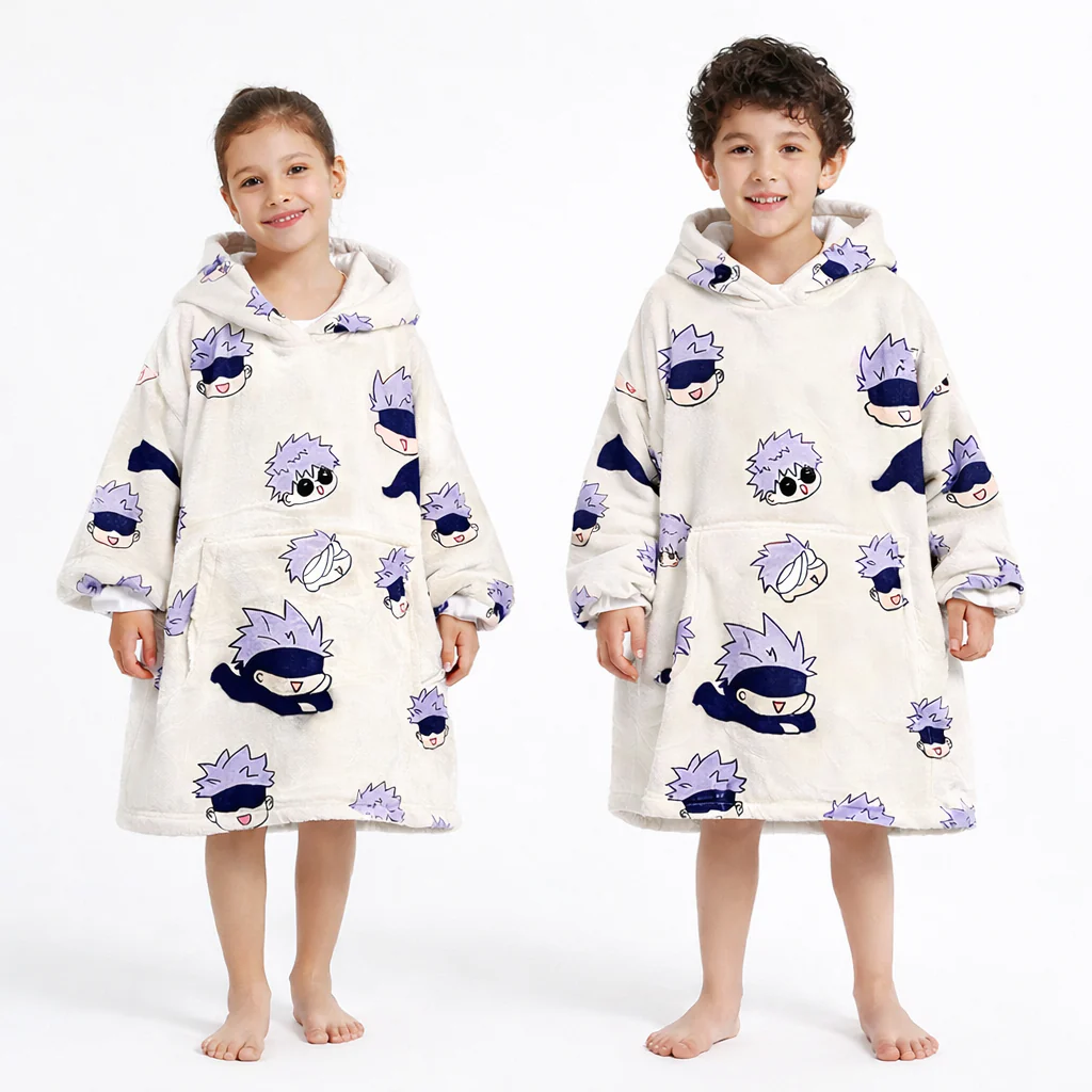Jujutsu Kaisen Gojo Wearable Blanket Hoodie for Adults & Kids | OLM Toys - Image 5