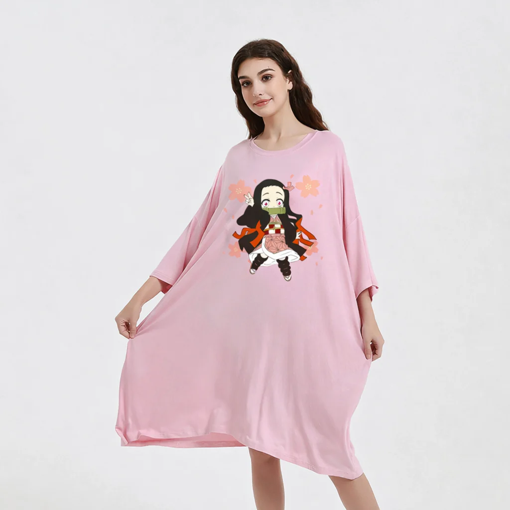 nezuko demon slayer Sleep Oversized Tee Women’s Sleepy Tee - Image 3