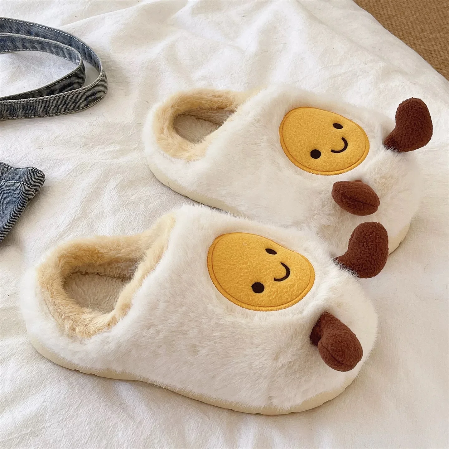 Egg Face Plush Slippers - Image 5