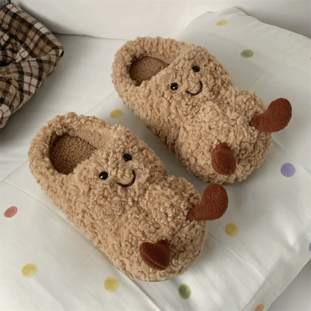 Peanut Face Plush Slippers - Image 3