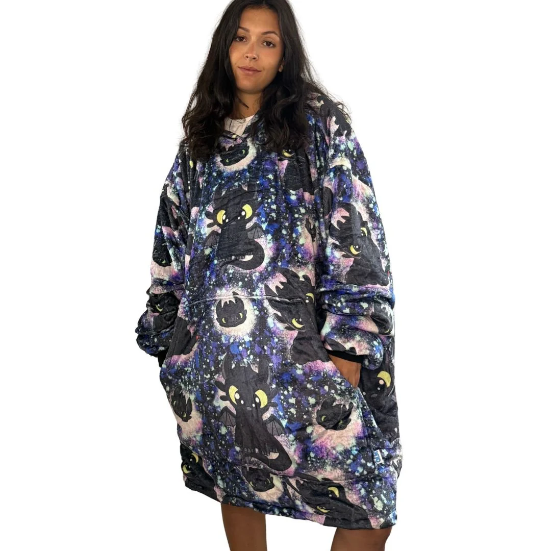 Toothless How to Train Your Dragon Wearable Blanket Hoodie for Kids & Adults - Image 3