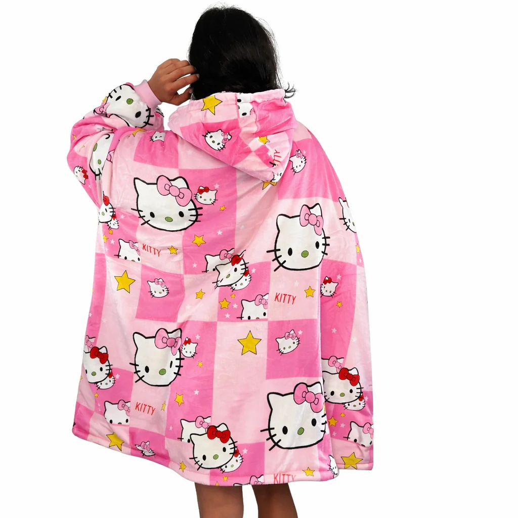 Hello Kitty Wearable Blanket Hoodie for Kids & Adults | OLM Toys - Image 3
