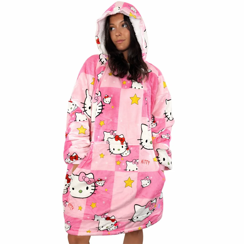 Hello Kitty Wearable Blanket Hoodie for Kids & Adults | OLM Toys - Image 5