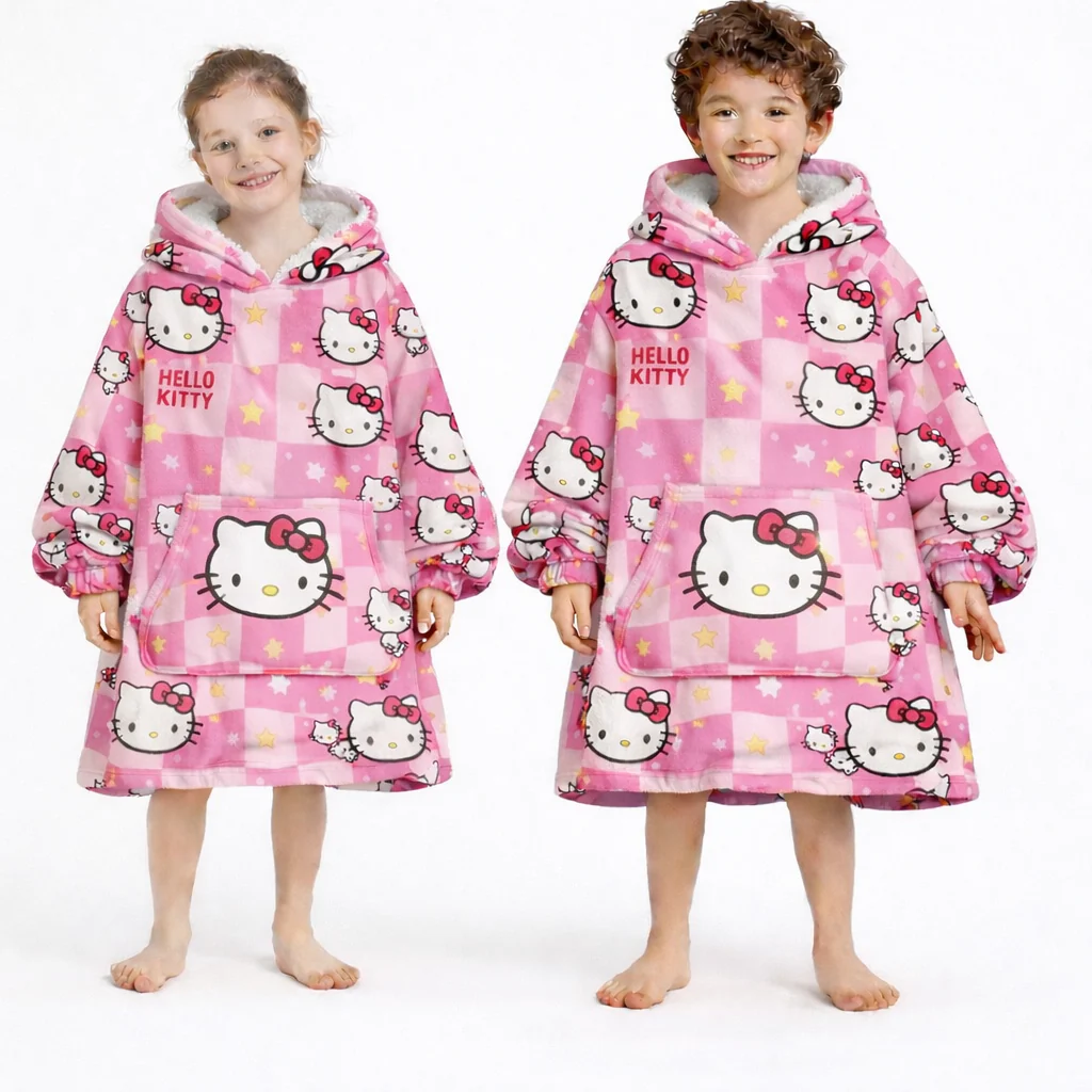 Hello Kitty Wearable Blanket Hoodie for Kids & Adults | OLM Toys - Image 6