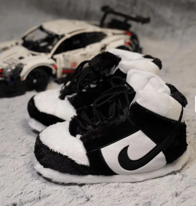 Sneaker Slippers Black and white panda Jordan 1 unisex for adults&kids - Image 3