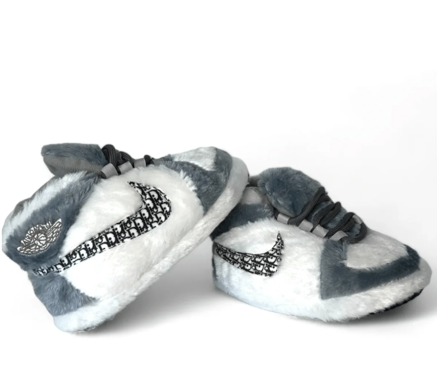 Sneaker Slippers  Gray Jordan 1 Dior unisex for adults&kids - Image 3